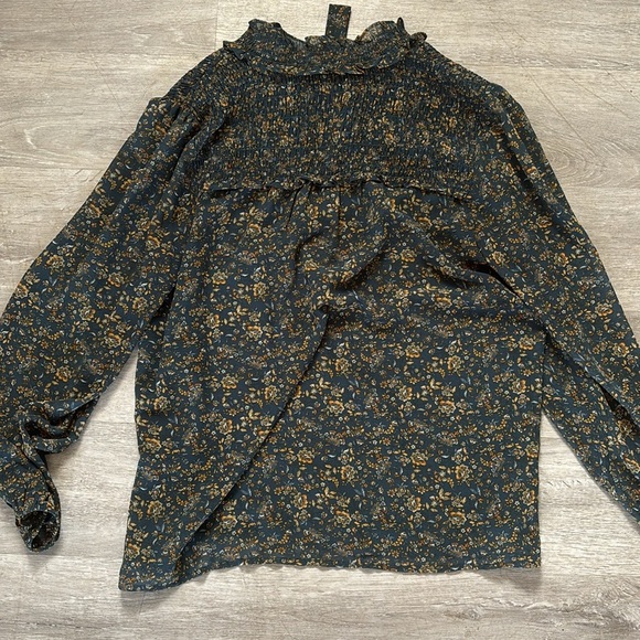 Anthropologie Pleione Top Women’s Blouse Size Small  Floral Shirt - Picture 8 of 9